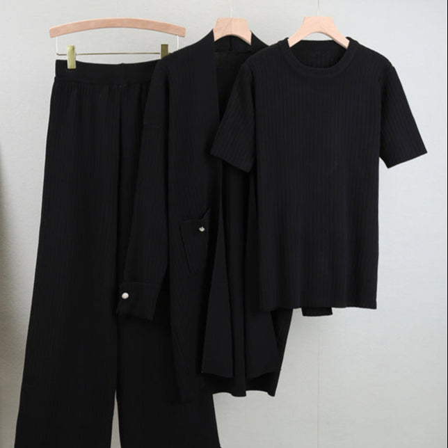 Elegant Knitted Three-piece Set