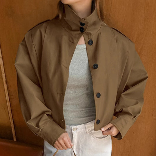 Khaki Lapel Coat