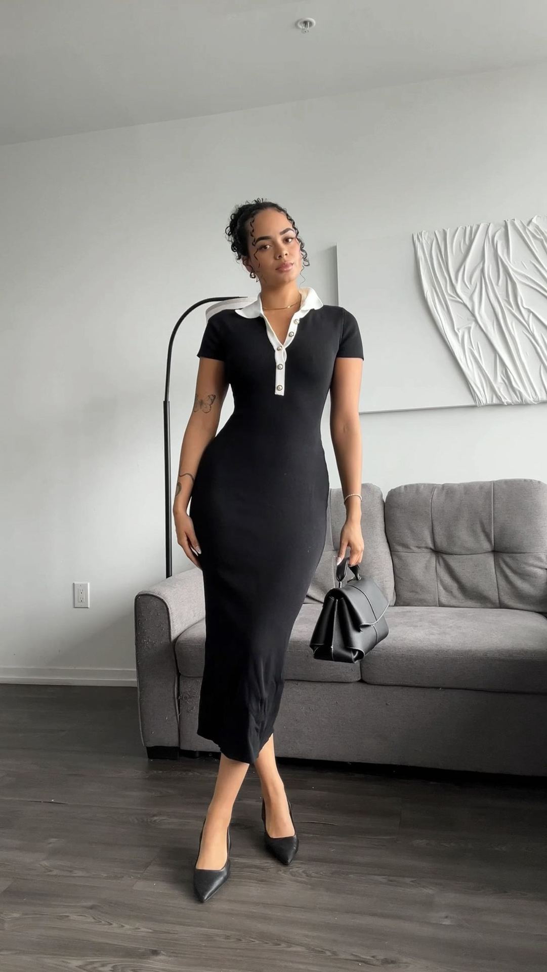 Long Knitted Polo Dress