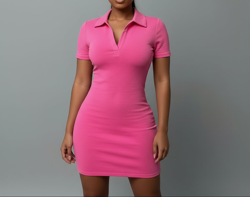 Flirty Knit Polo Dress