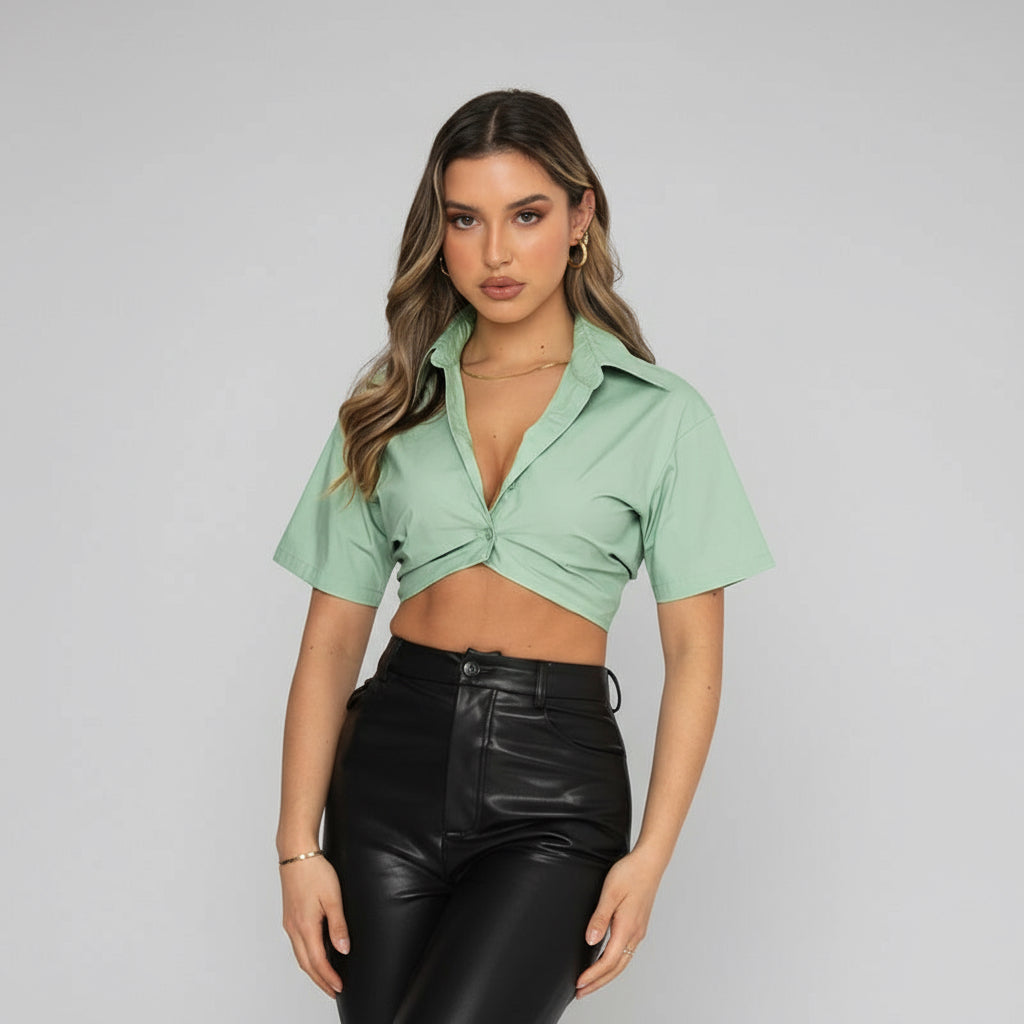 Serena Splice Lapel Shirt