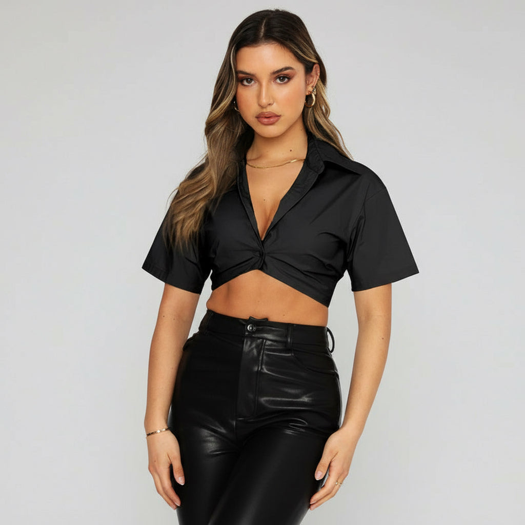 Serena Splice Lapel Shirt