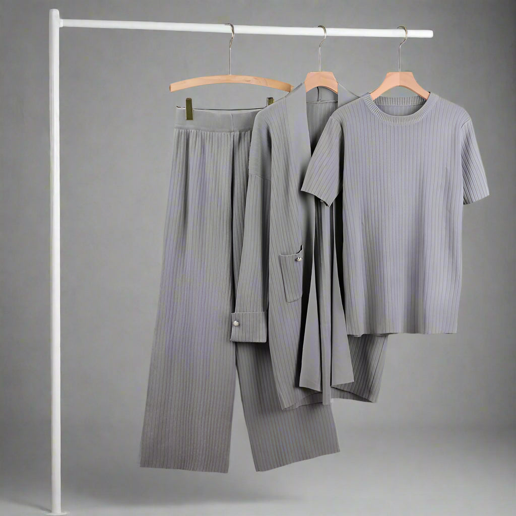 Elegant Knitted Three-piece Set