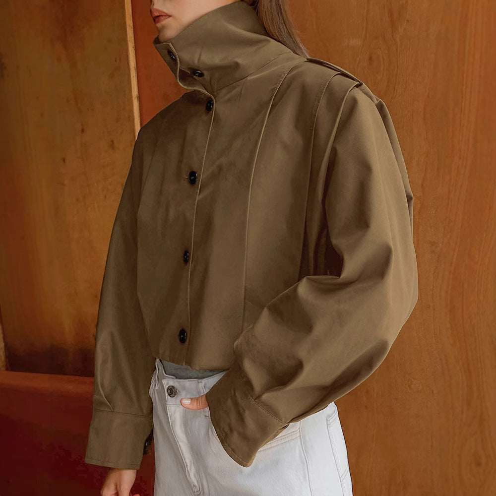 Khaki Lapel Coat